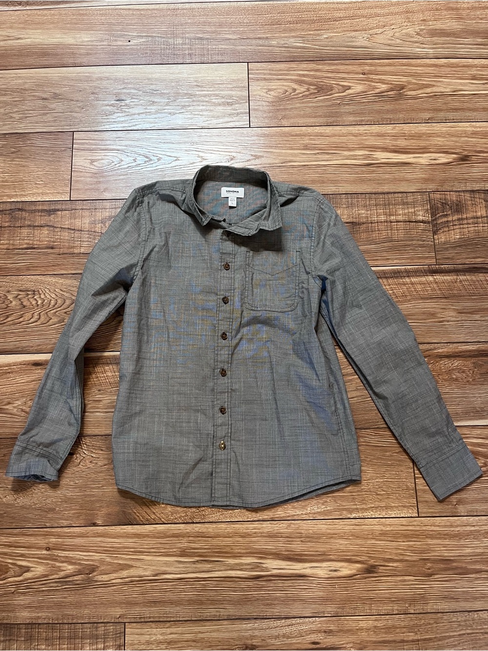 Sonoma Boys Gray Long-Sleeve Button-Down Shirt